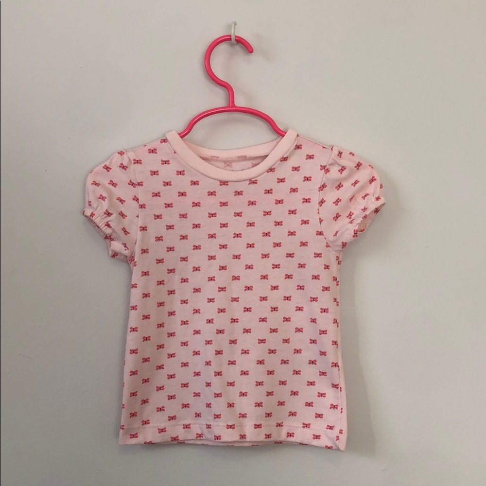Carter's Pink Short Sleeve Tee with Red Bow Print